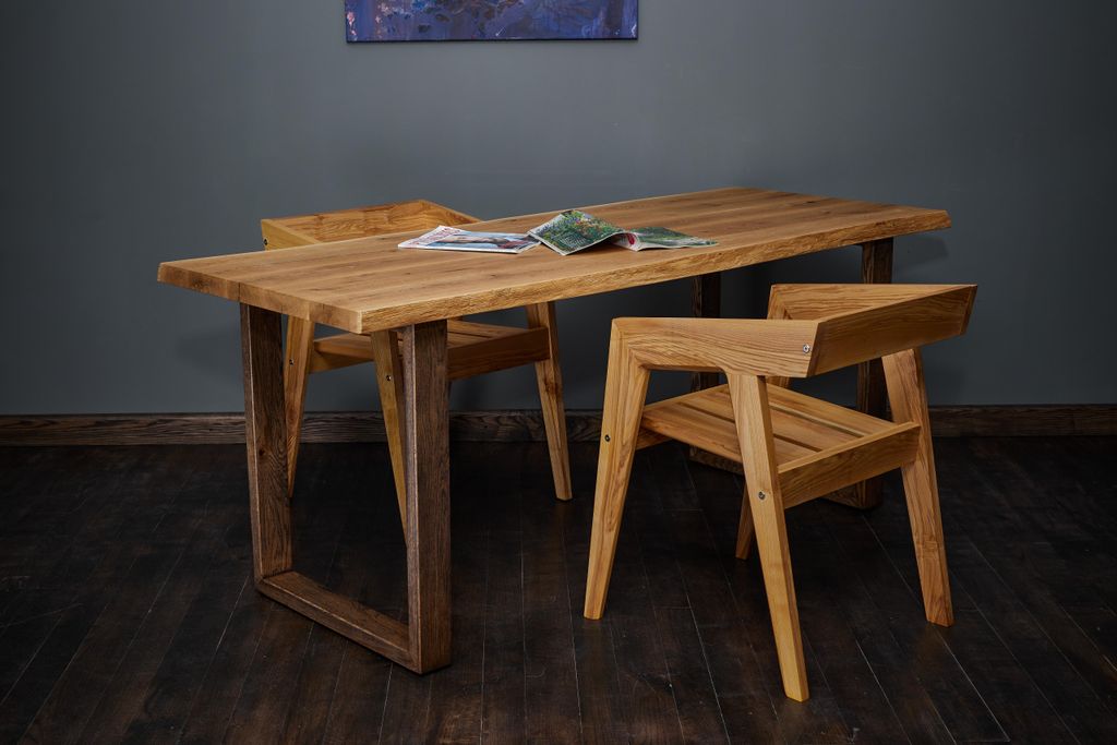tømmermann Baumkantentisch Esszimmertisch Massivholz Esstisch Holz Massiv Schreibtisch 180x74 Küchentisch Holztisch Eiche Esszimmer Tisch Dining ...