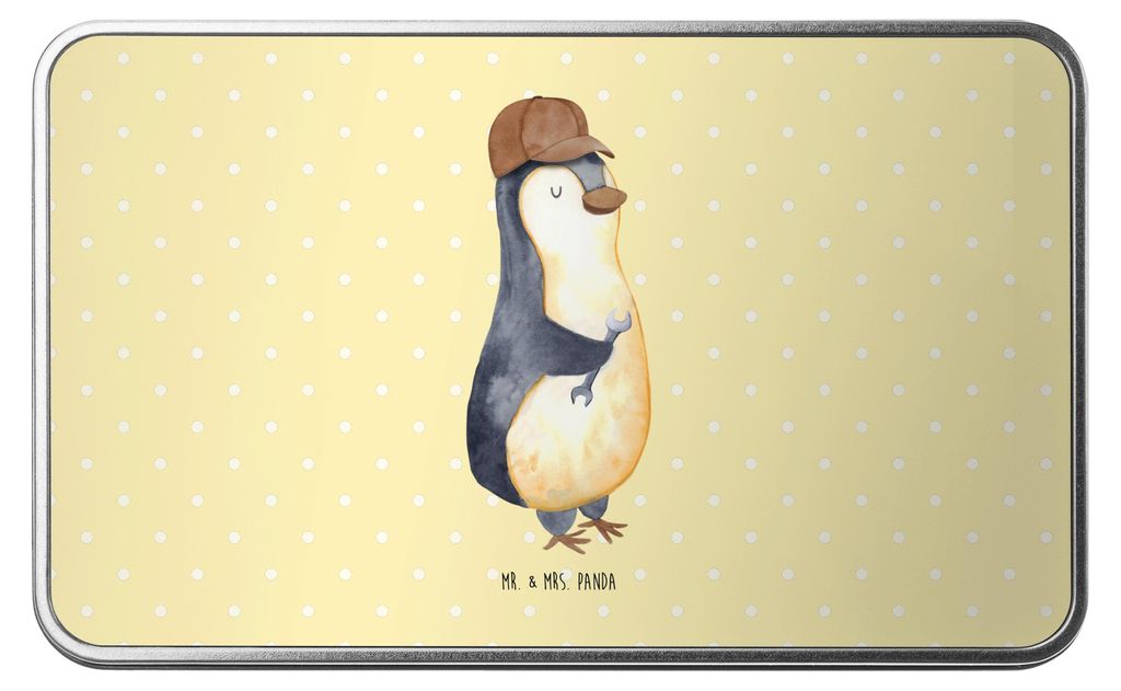 Mr. & Mrs. Panda Dose Wenn Papa es nicht reparieren kann, sind wir am Arsch - Gelb Pastell - Geschenk, Vatertag, Pinguin, Schraubenschlüssel, beh...