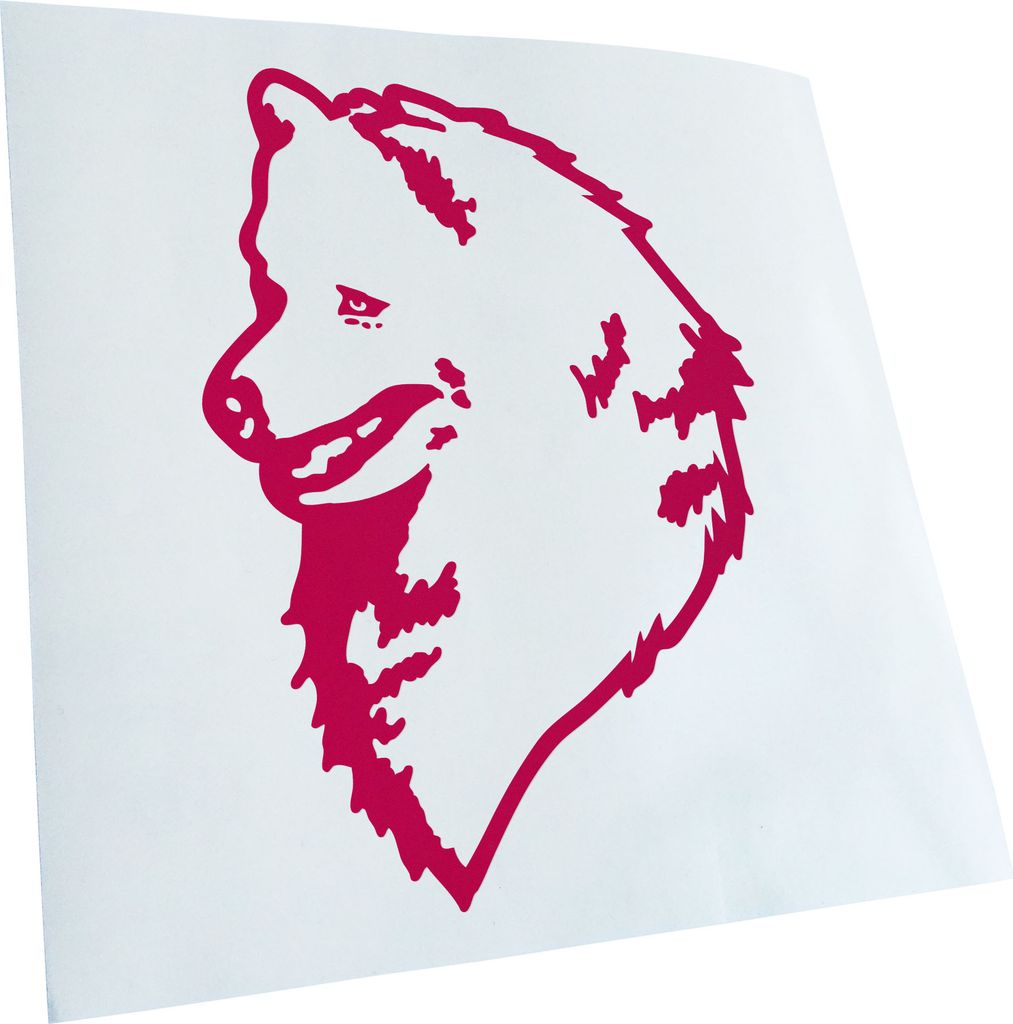 Kiwistar - Autoaufkleber - Japanese splitz Hund - Pink - 30x21cm - Aufkleber für Auto, Laptop, Fahrrad, LKW, Motorrad mehrfarbig JDM Decal Racing