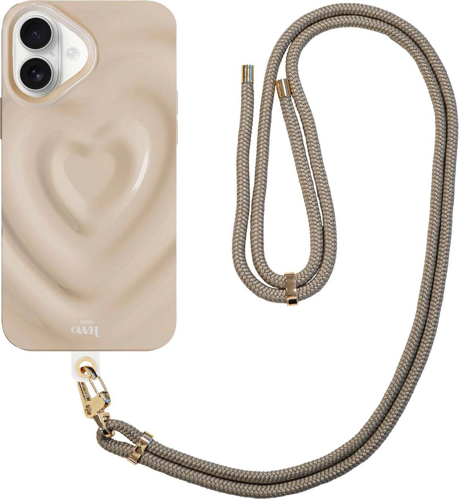 xoxo Wildhearts Biggest Love Creme Cord Case - Passend für iPhone 16 - Beige