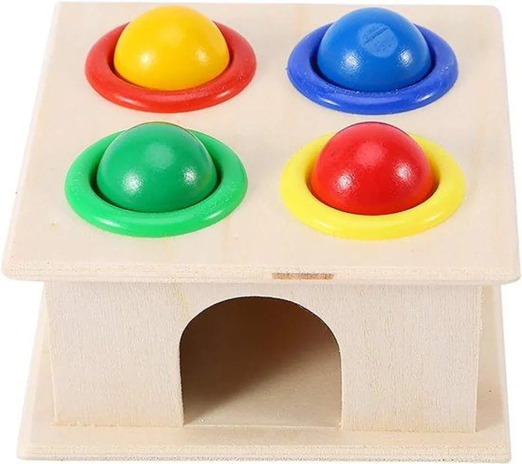 Caisse bois et maillet multi-couleurs - Développer la reconnaissance