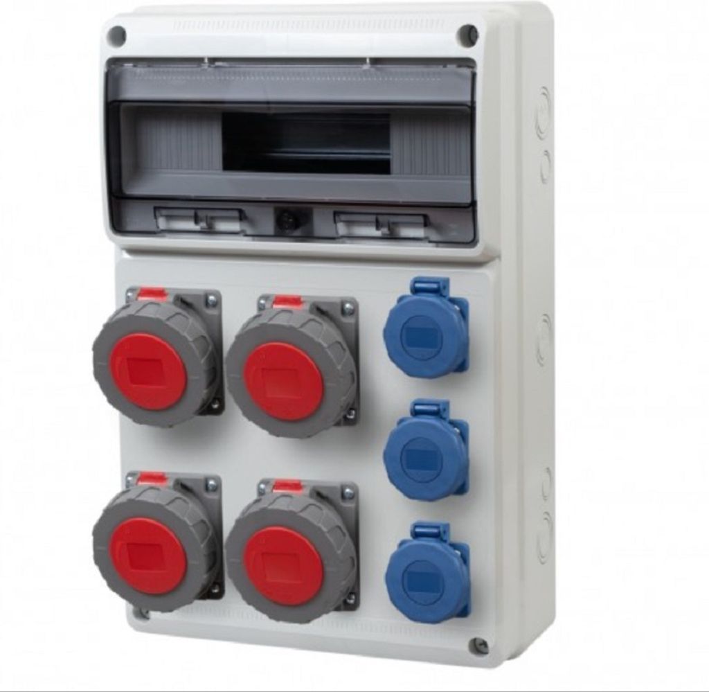 IP65 Stromverteiler 16M Wandverteiler verdrahtet Steckdosen Modulen Anzahl -16 CEE 2x16A 2x32A 3x230V