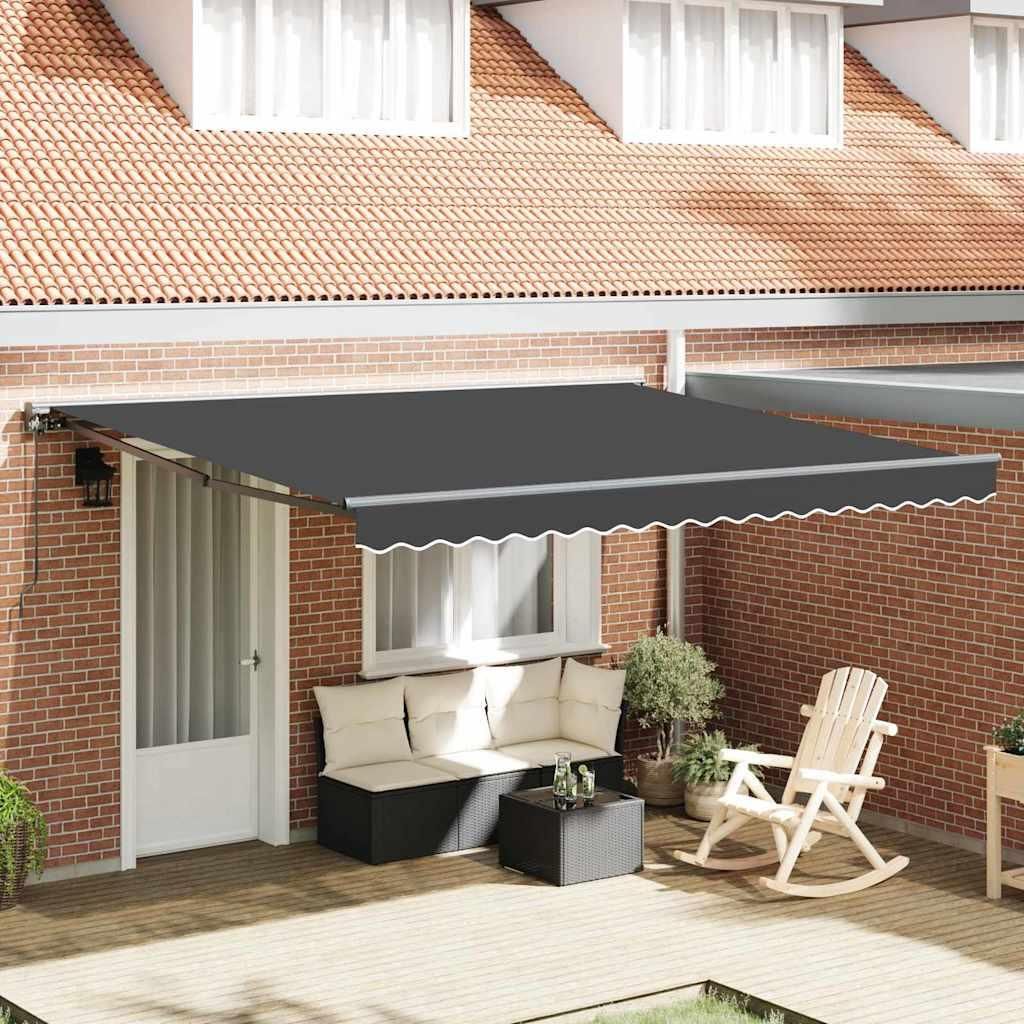 Möbel Einziehbare Markise Anthrazit 400x300 cm - Markisen 3330501