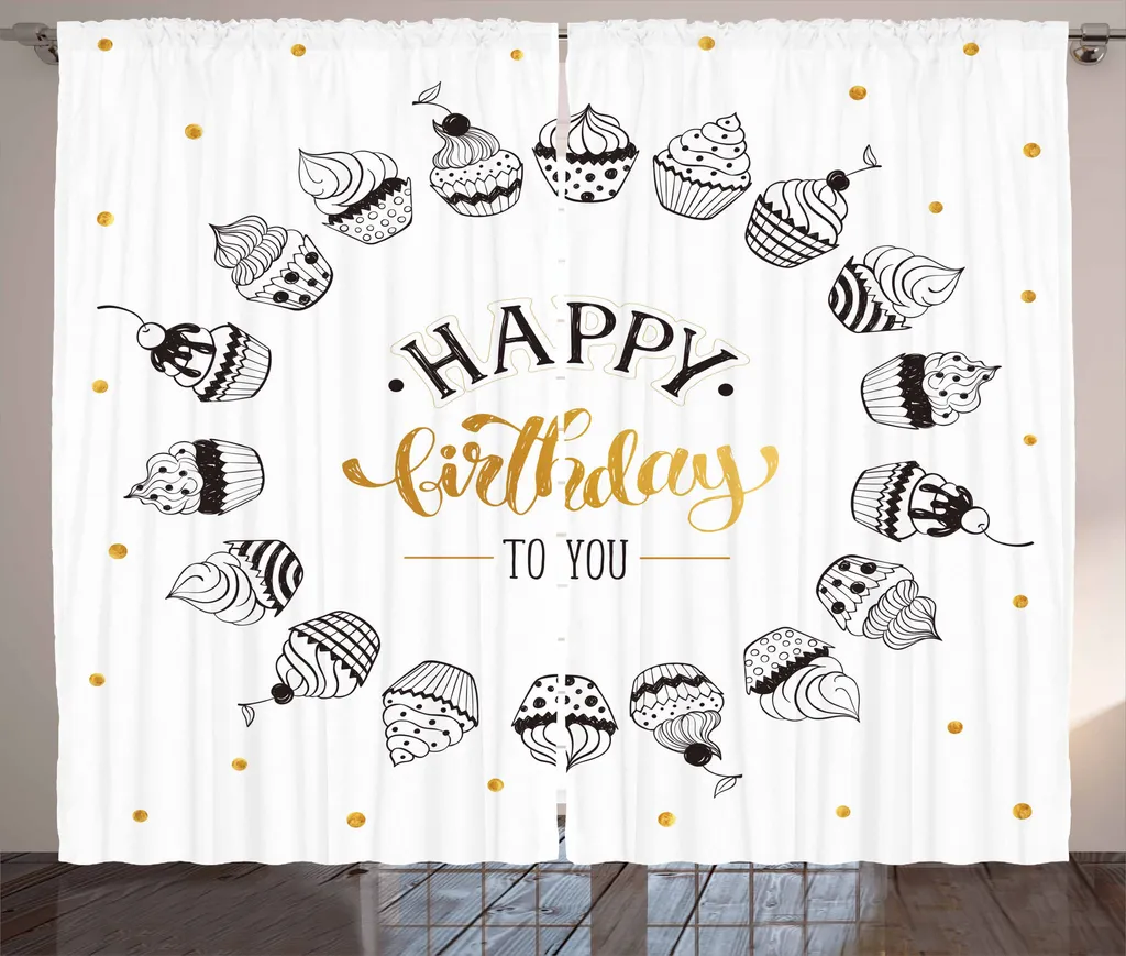 Tende Cucina Cupcake ABAKUHAUS 280x175 Giallo Terra Stile Shabby
