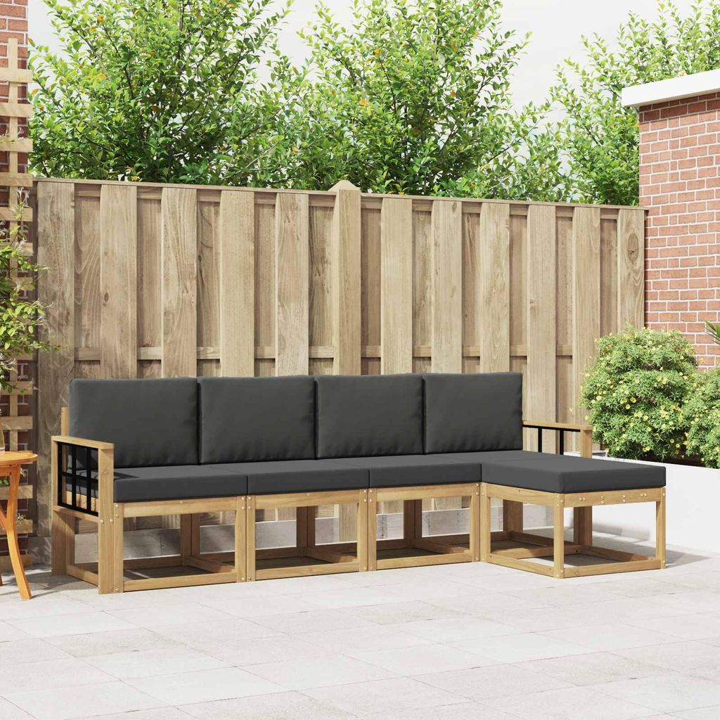 Möbel Outdoor-Sofagarnitur mit Kissen 5 pcs Weiß und AnthrazitGartensofas - Gartensofas c3063