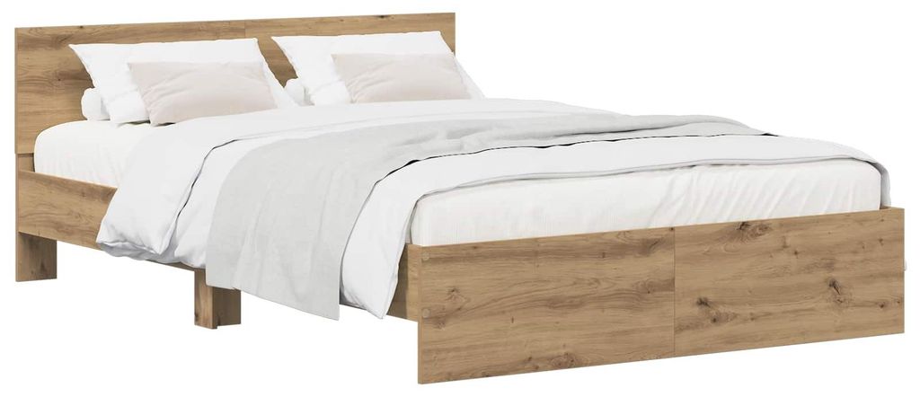 vidaXL Bettgestell mit Kopfteil Artisan-Eiche 160 x 200 cm Produktbild 