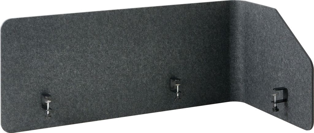 BELIANI Eckschreibtisch Trennwand Dunkelgrau Stoff PET-Filz 120 x 60 x 50 cm zum Aufstellen Klemmen Schallschutz Sichtschutz Pinnwand Büro Homeoffice