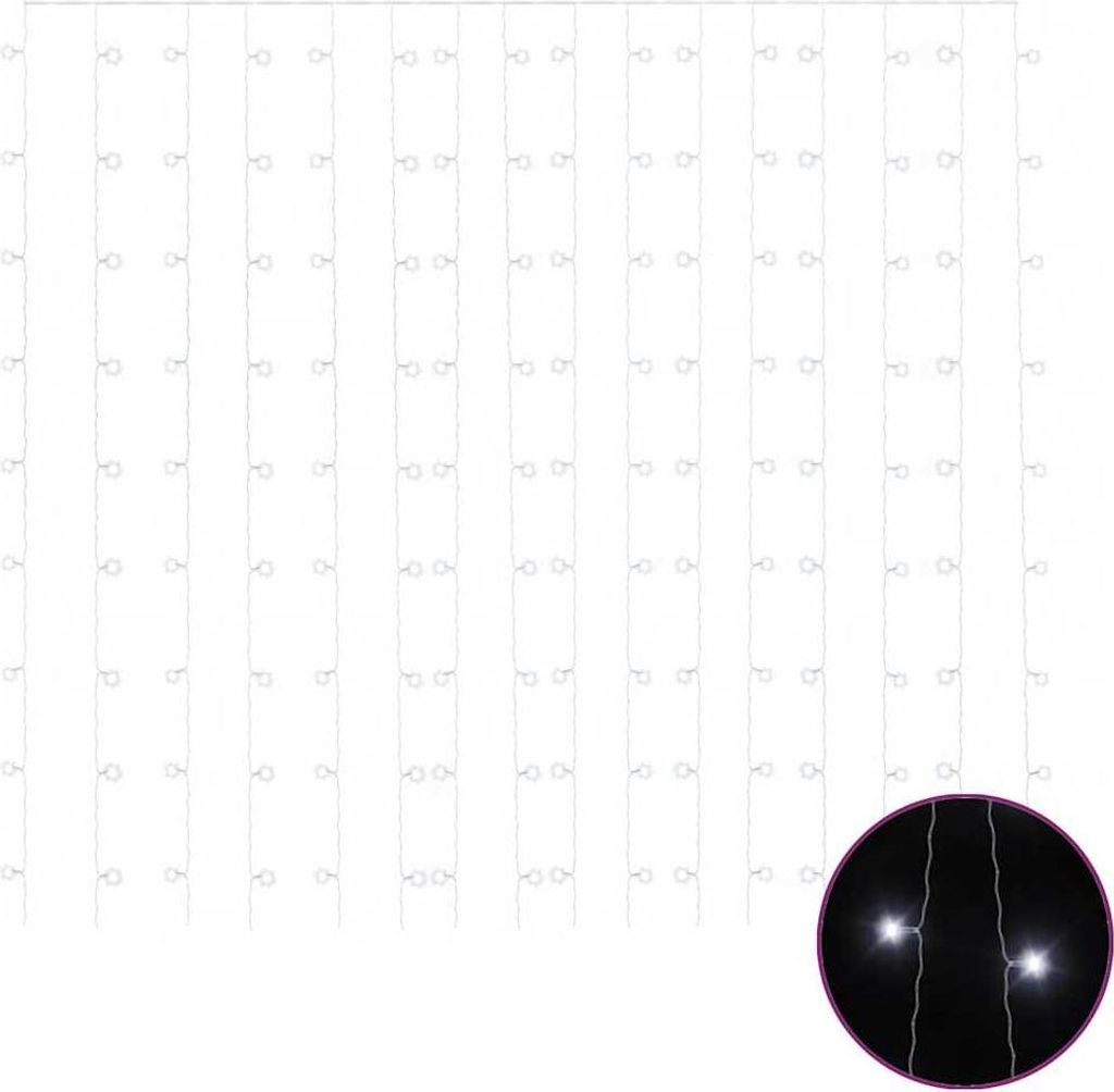 vidaXL LED svetelný záves 3x3 m 300 LED studená biela 8 Obrázok produktu 
