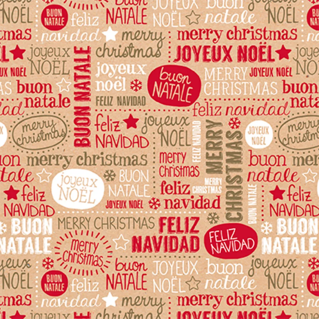 Clairefontaine Papier cadeau de Noël Souhaits en rouleau 70cm x 50m