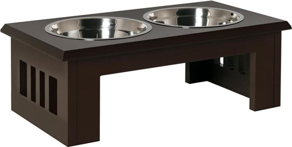 Fortuna Lai Hunde-Futterstation, rutschfest, 58,4 x 30,5 x 25,4cm, Grau, 2L pro Napf