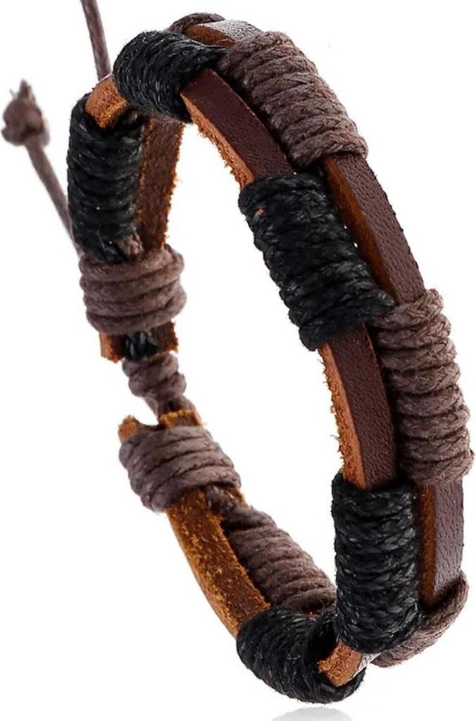 Derian Armband - Stilvolles Kunstleder in Braun/Schwarz für Herren KP33152
