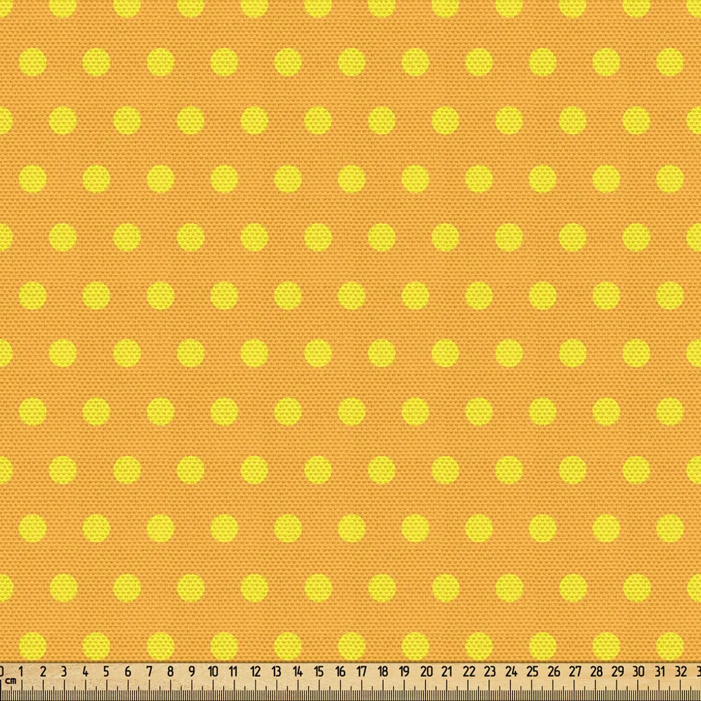 Tissu Artistique à Pois 3m ABAKUHAUS Microfibre Résistante Jaune Or
