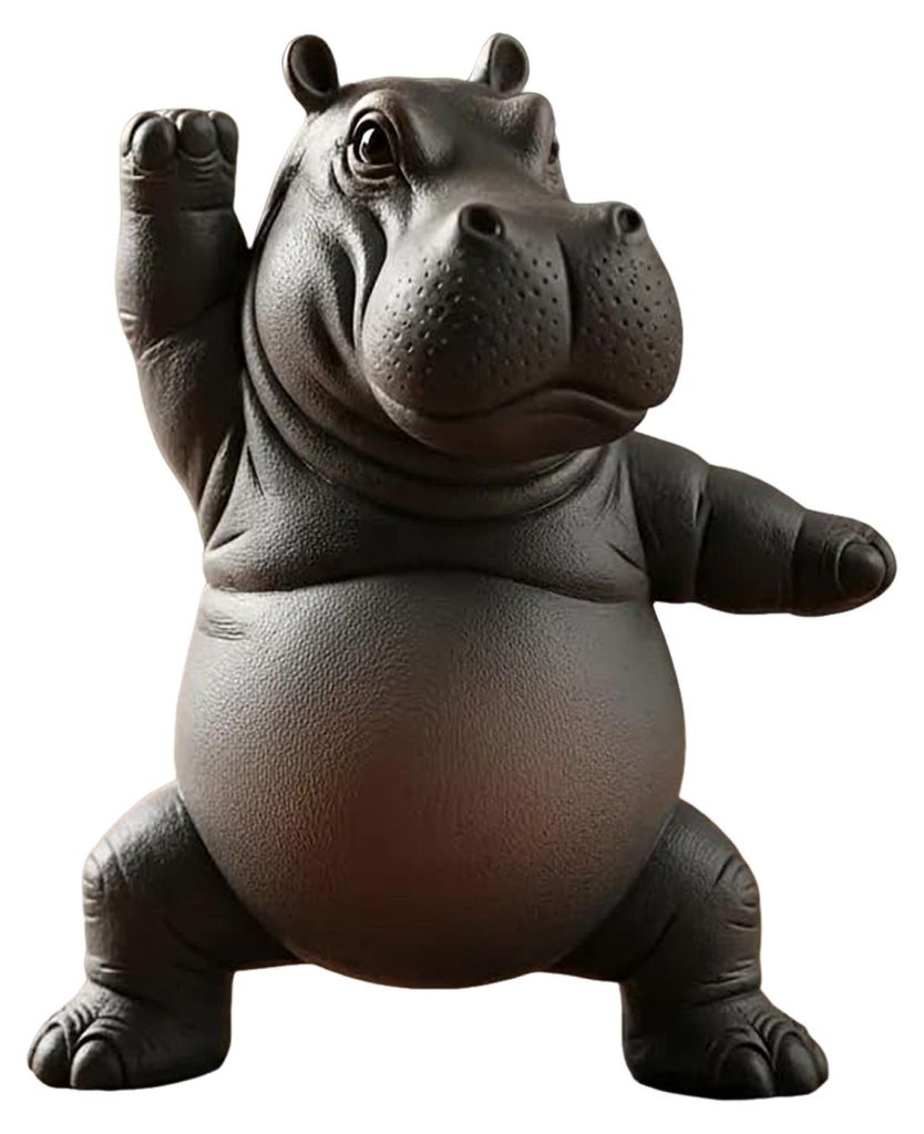 Yoga-Meister-Nilpferd-Figur, handgefertigt, tollpatschiges Yoga-Nilpferd-Ornament, Zen-Meditations-Nilpferd-Statue für Zuhause und Büro, Geschenk...