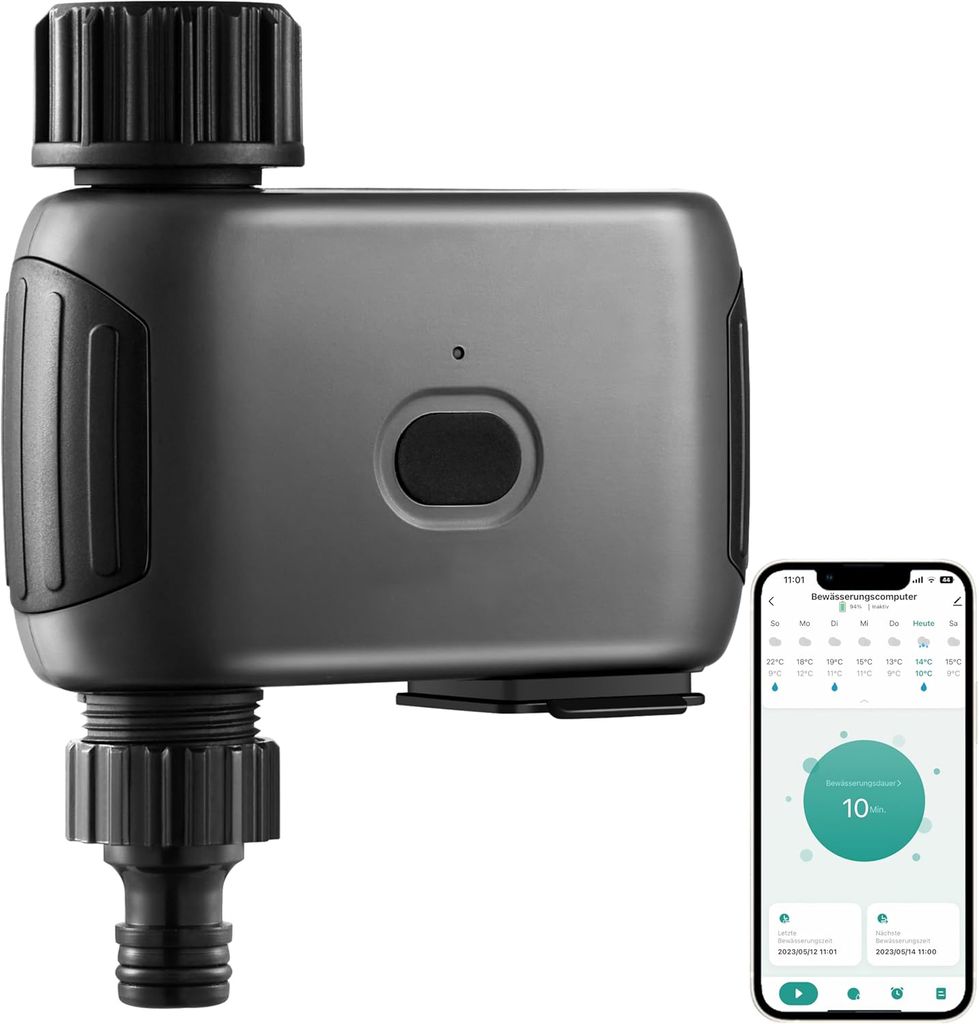Smartes Bewässerungssystem für den Garten,WLAN Steuerung, Wetteranpassung, Verzögerung, 1 Ausgang mit Bluetooth Gateway