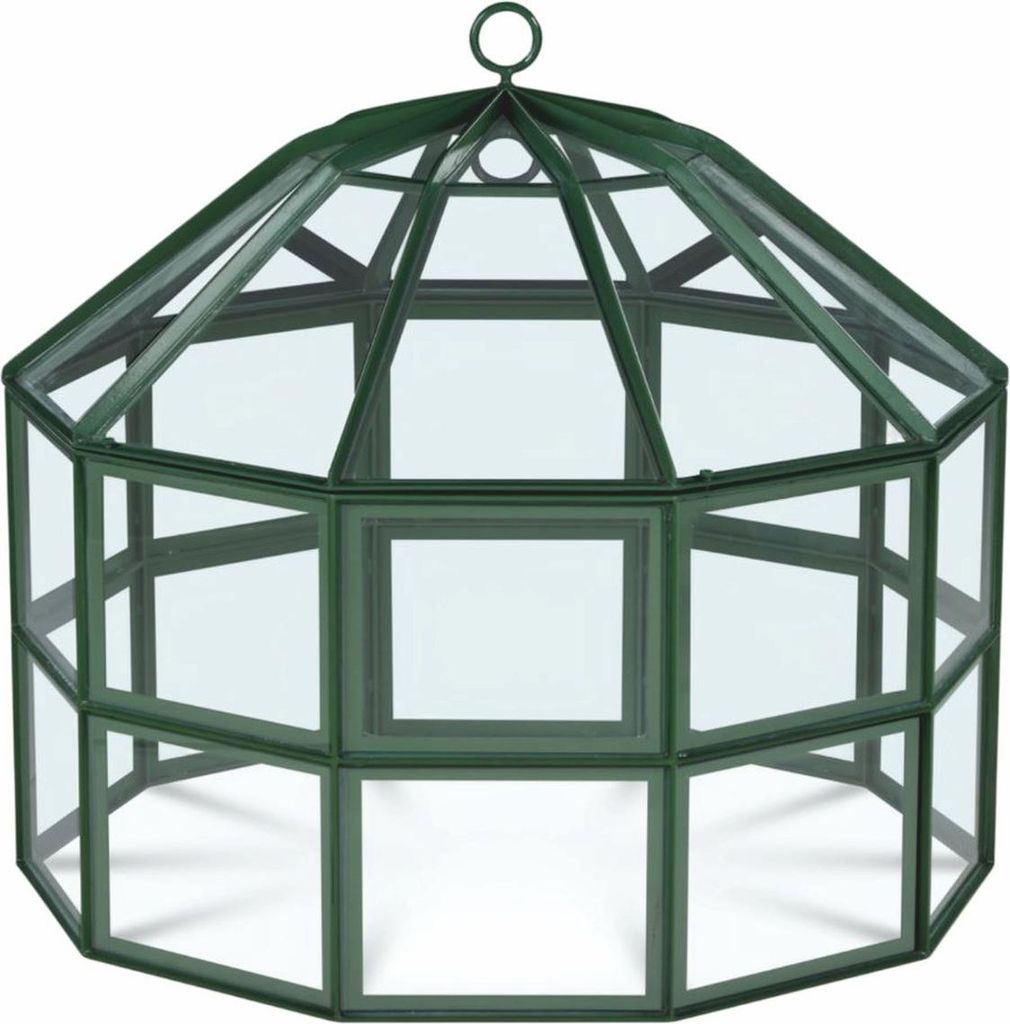 Casa Padrino Luxus Metall Gewächshaus Grün 100 cm - Garten Deko Accessoires
