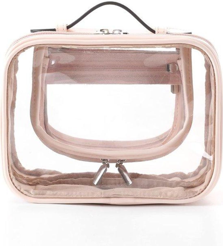 Reise-Makeup-Tas - Transparante, waterdichte, große Kapazität, tragbar mit Reißverschluss, Organizer für Frauen und Mädchen
