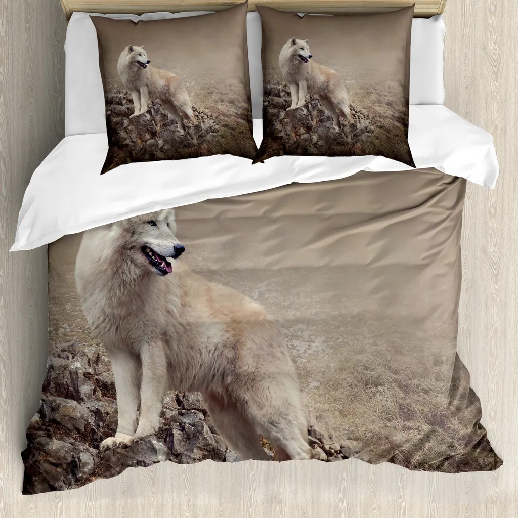 Set Letto Antiacaro Lupo Bianco ABAKUHAUS 200x200 cm Taupe