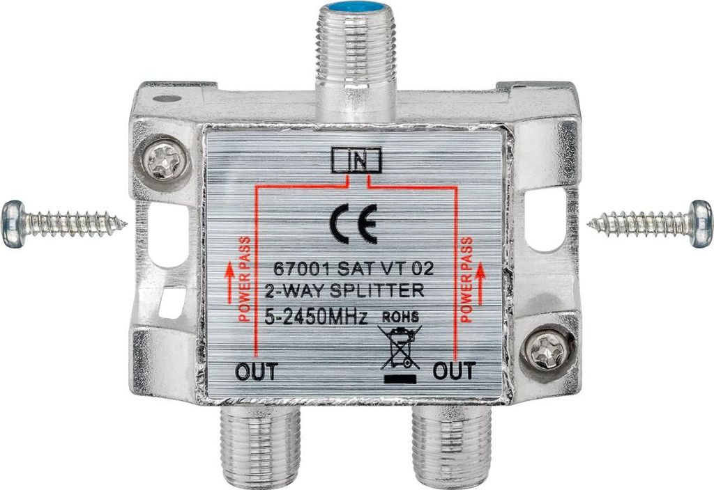 Sat-Verteiler 2-fach5-2450 MHz - digital-taugl Produktbild 16