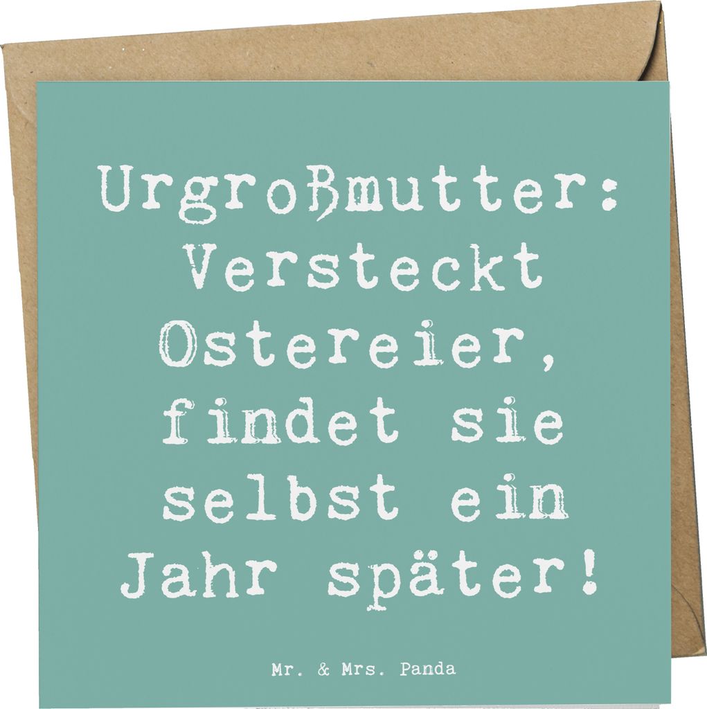 Mr. & Mrs. Panda Glückwunschkarte Spruch Urgroßmutter Schätze - Meeresbrise - Geschenk, faltkarte, Verwandte, Grußkarte, Klappkarte, Erinnerung...