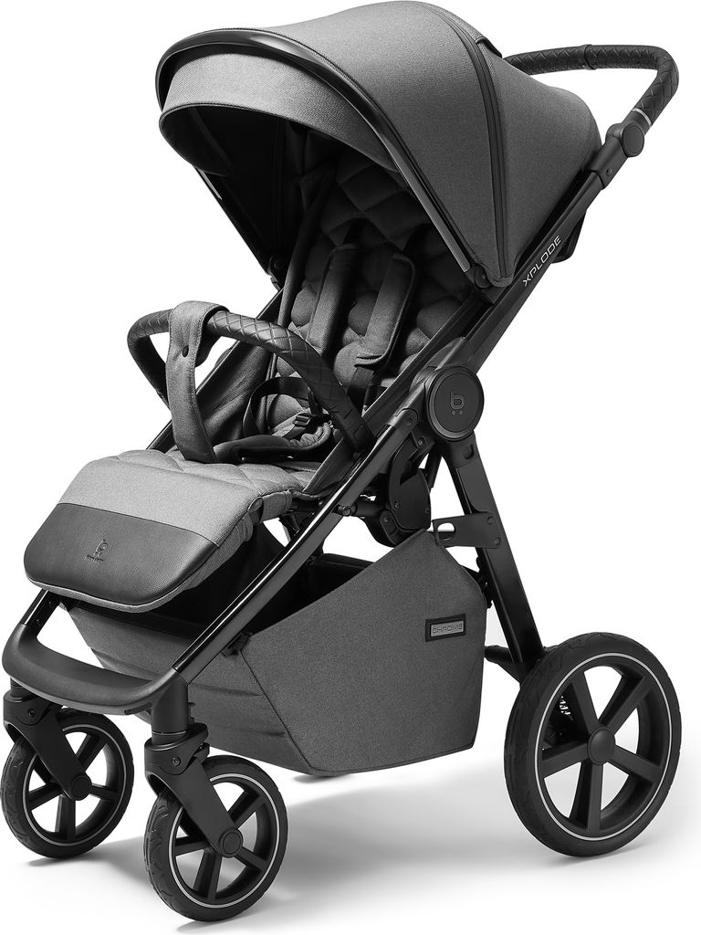4Baby | Kinderwagen - Buggy Kinderwagen - Graphit - UV50 Sonnenschutz - Luftreifen und Federung - mit Einhand-Faltung - Bis 22 kg - Xplode Chrome