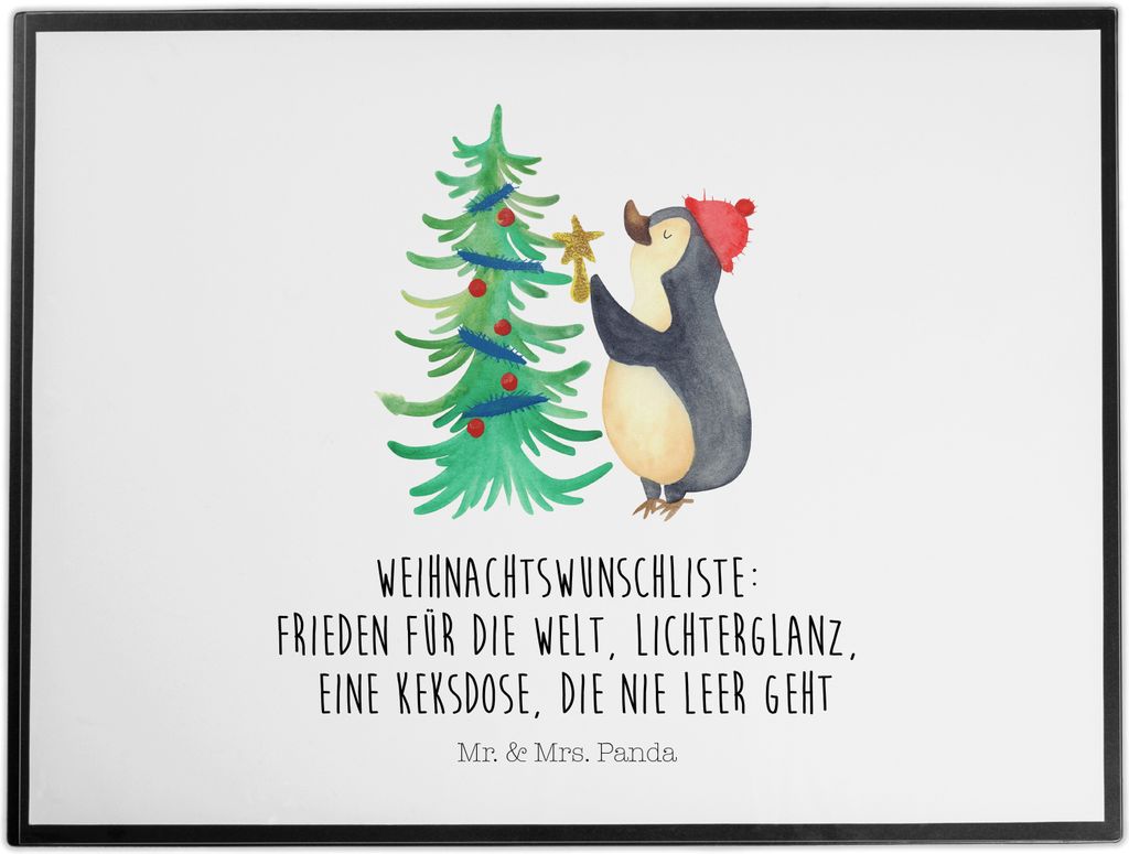 Mr. & Mrs. Panda schreibtischunterlage Pinguin Weihnachtsbaum - Weiß - Geschenk, Winter, schreibtischauflagen, Weihnachten, Schreibunterlage, tisc...