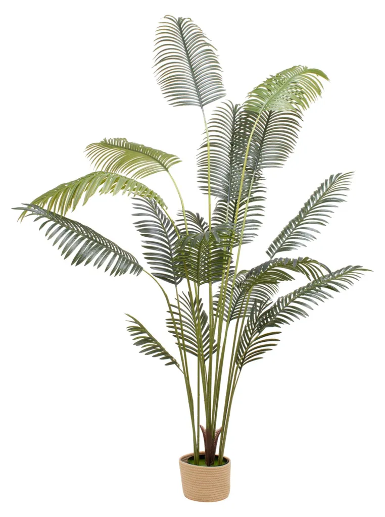 Plante Artificielle Kentia 210 cm : Décoration Sans Entretien Pot Beige