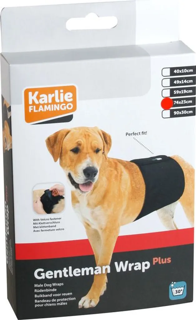 Fascia Assorbente Maschio Karlie Gentleman Wraps Plus 74x23 cm Nero