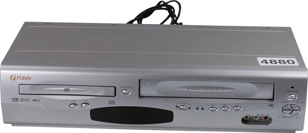 Lecteur Combiné DVD et Magnétoscope Funai DPVR-4600 Double Platine Noir