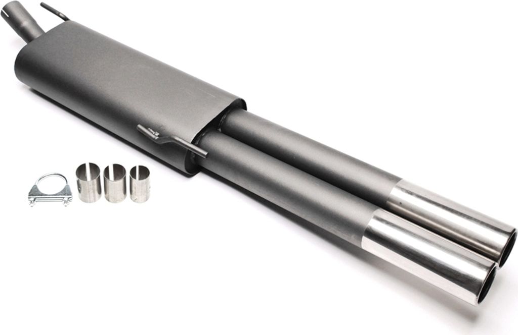 Sportauspuff 2x76mm rund gebördelt mit ABE für VW Golf III Variant Vento 1H