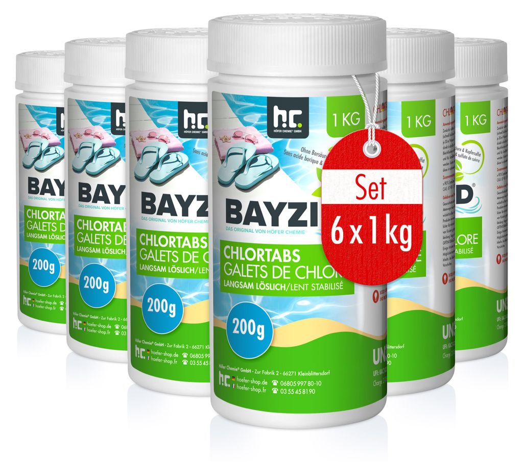 6x 1 kg BAYZID® Chlortabs 200g langsam löslich Image du produit 