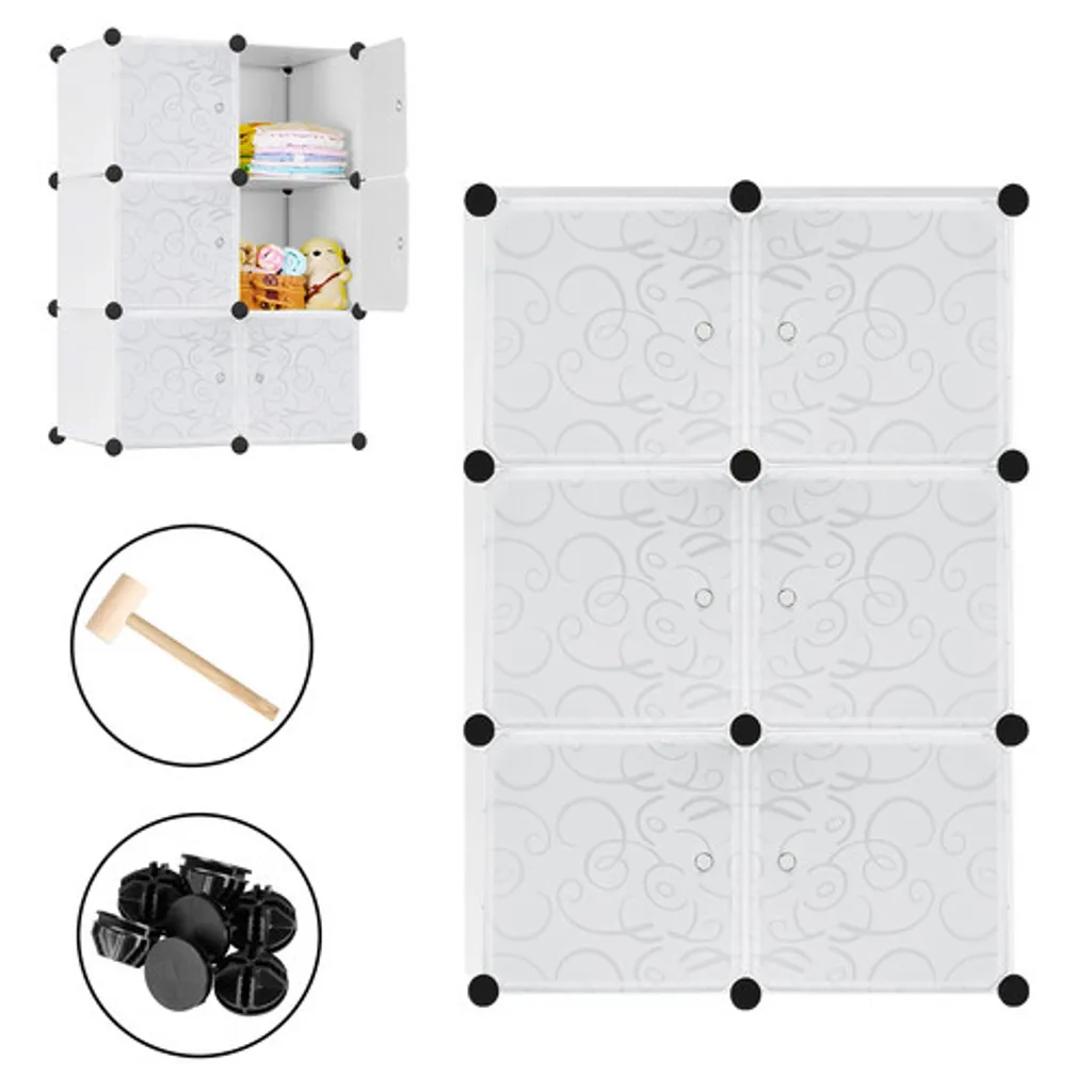 Garde-robe Étagère à Chaussures Plastique - Meuble de Rangement à Portes