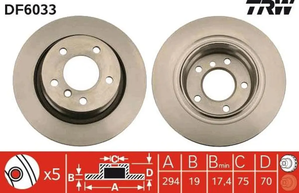 Disque de frein avant ventilé TRW DF6033 pour châssis BMW Z4 E86 E85