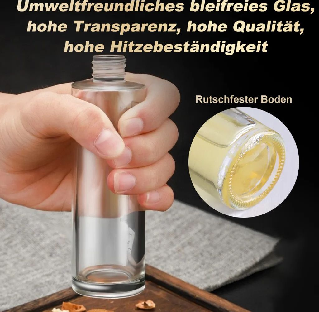2x Öl Sprayer Zerstäuber Ölspender Bürste Trichter Cooking Spray Glas