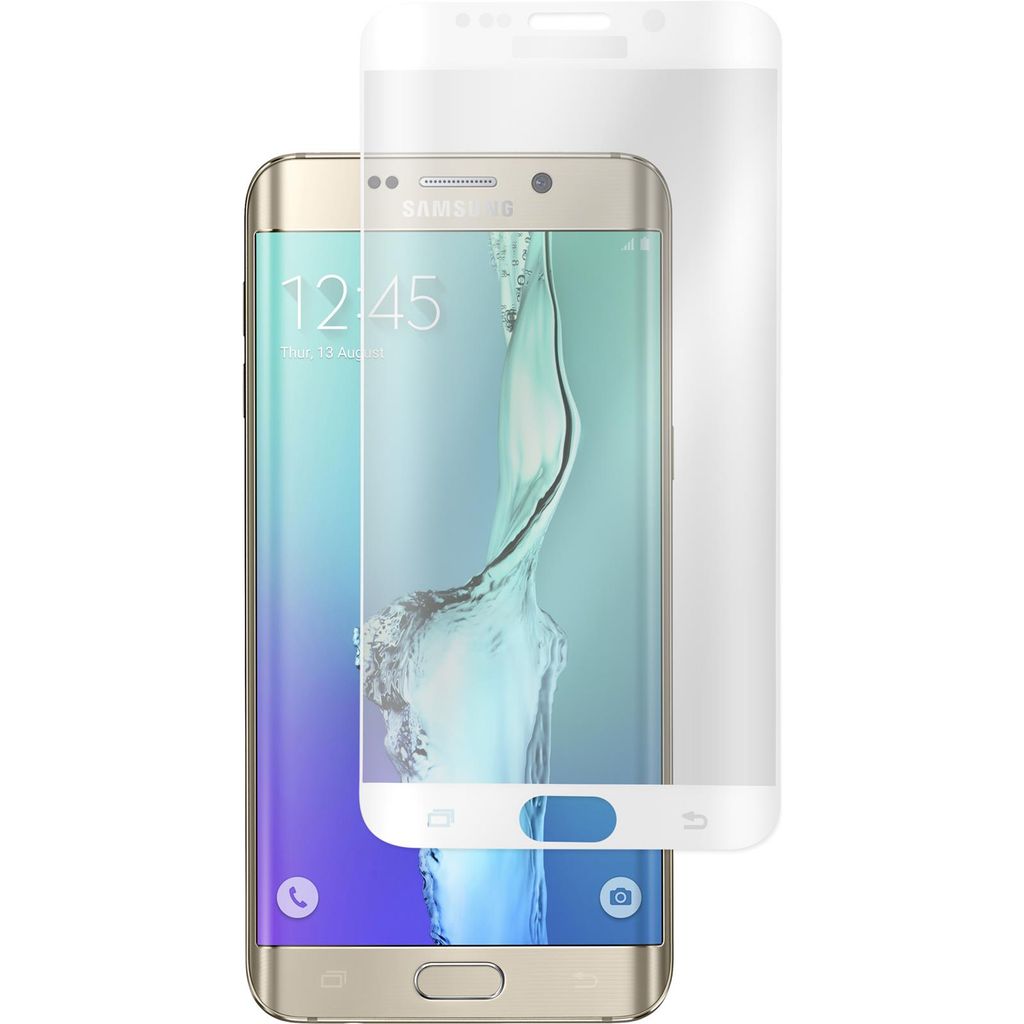 1er-Pack PhoneNatic Glas-Folie klar weiß kompatibel mit Samsung Galaxy S6 Edge Plus - Panzerglas für Galaxy S6 Edge Plus
