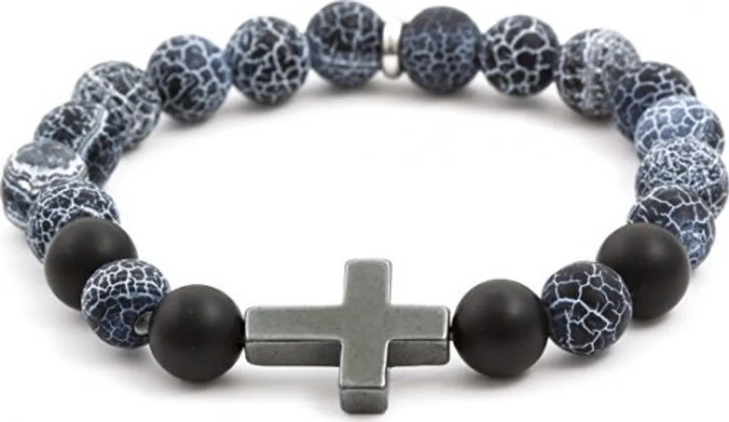 Bracciale Energetico Agata ed Ematite MINK53 - Equilibrio 17cm