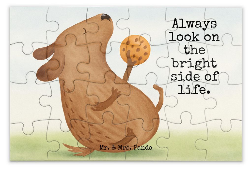 Mr. & Mrs. Panda Puzzle Hund Keks Design 24 Teile - Weiß - Geschenk, Sprüche, Puzzlespiel, Optimist, 500, Leckerli, Hundekekse, Optimistisch, 150...