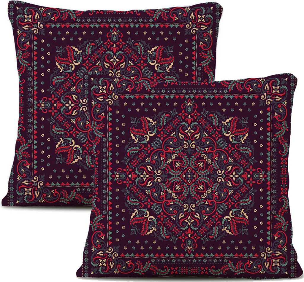 2er-Pack Kissenbezüge Plüschfaser 45cm X 45cm, Dekorativer Kissenbezug, Mandala, Bohemian, Boho-Dekor, Hippie, Retro-Ethno-Kissen Für Couch, Sch...