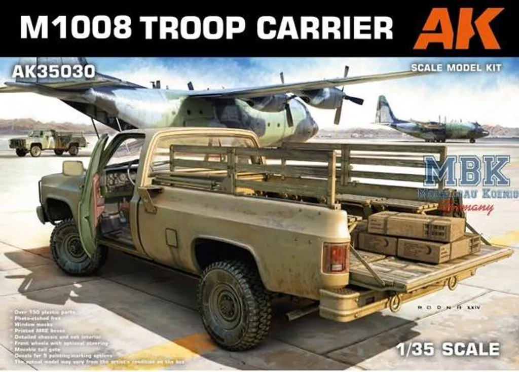 M1008 CUCV Transport de Troupes Maquette Détaillée AK-35030 Kit 1/35e