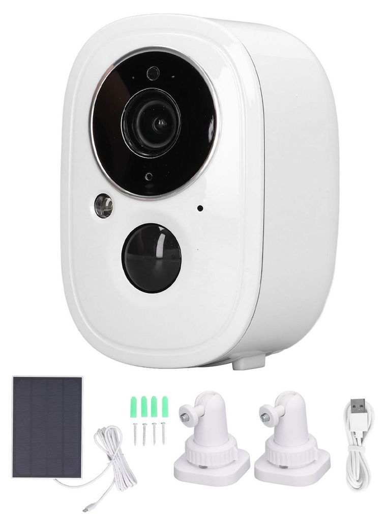 Drahtlose WLAN-Kamera mit 3 MP, PIR-Sensor, Nachtsicht, Zwei-Wege-Audio und Solarpanel für die Heimsicherheit