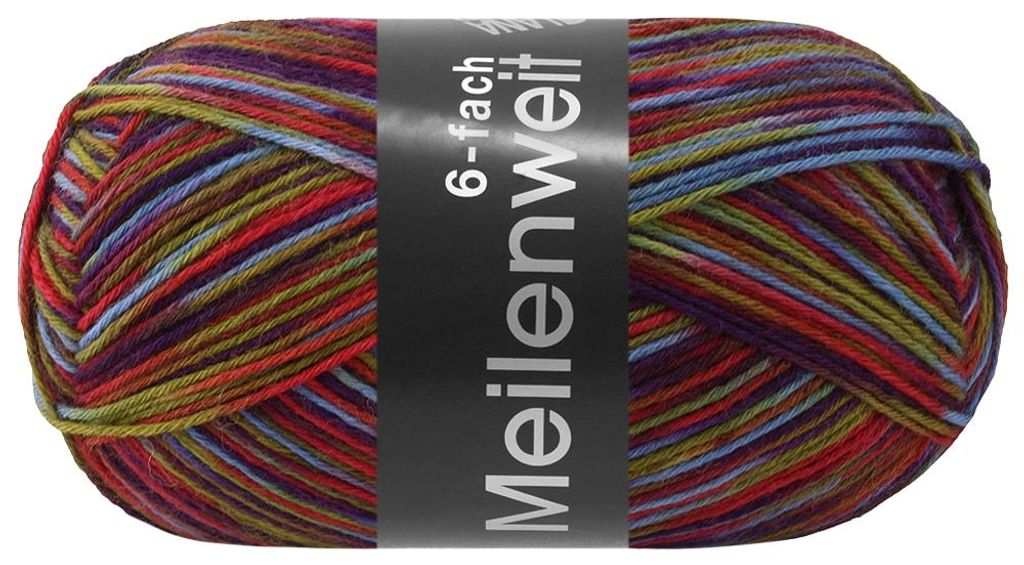 Lana Grossa - Meilenweit 6-fach 150g Multi 9721 helloliv Produktbild 