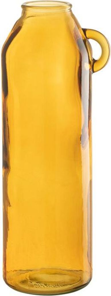 J-Line Vase Henkel Zylinder Glas Ocker Large