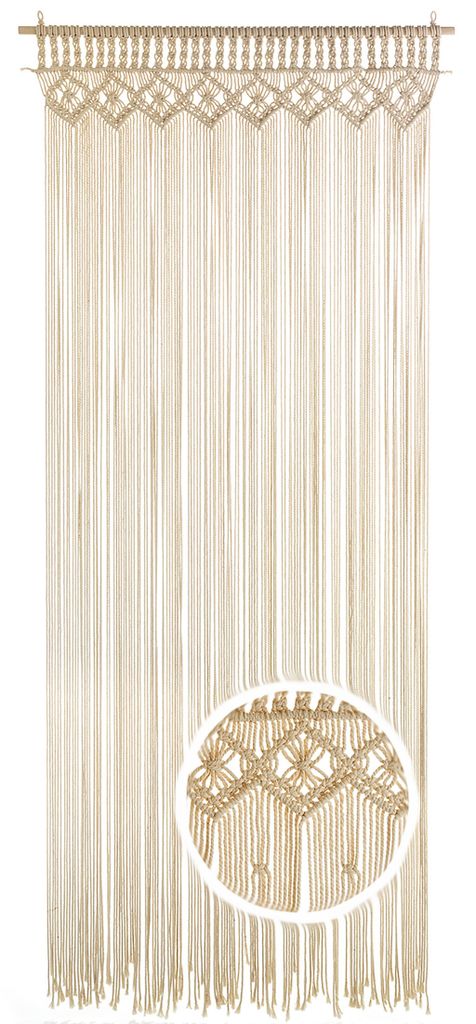 Kobolo Türvorhang Makramee Vorhang TWINE 95x210cm beige 132 Produktbild 