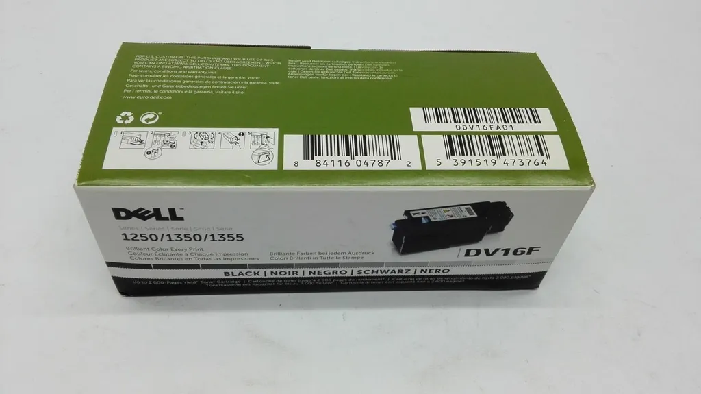 Toner Dell DV16F noir pour impression de documents sur Dell 1250c laser