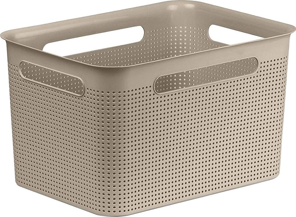 Rotho Aufbewahrungsbox 16L Brisen - Kunststoffbox 36,0 x 26,2 x 21,1 cm - Ordnungsbox mit Griffen - Aufbewahrungskorb Plastikbox Allzweckkiste Box
