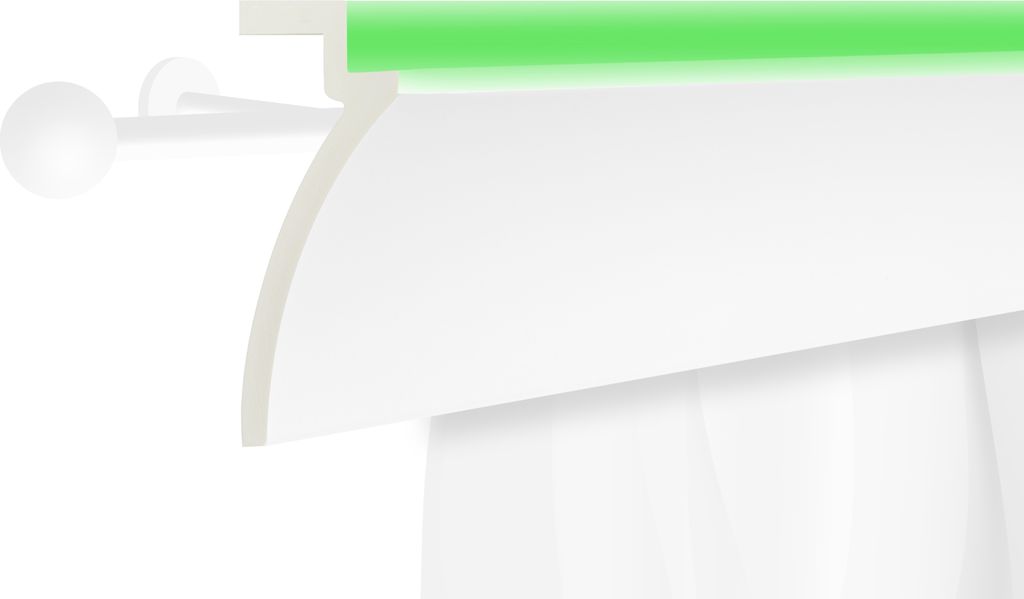 LED Vorhangblende aus Polyurethan- Indirekte Beleuchtung mit Stuckleisten, leicht & lichtundurchlässig - (2 Meter KF801) Gardinen Blende für Gard...