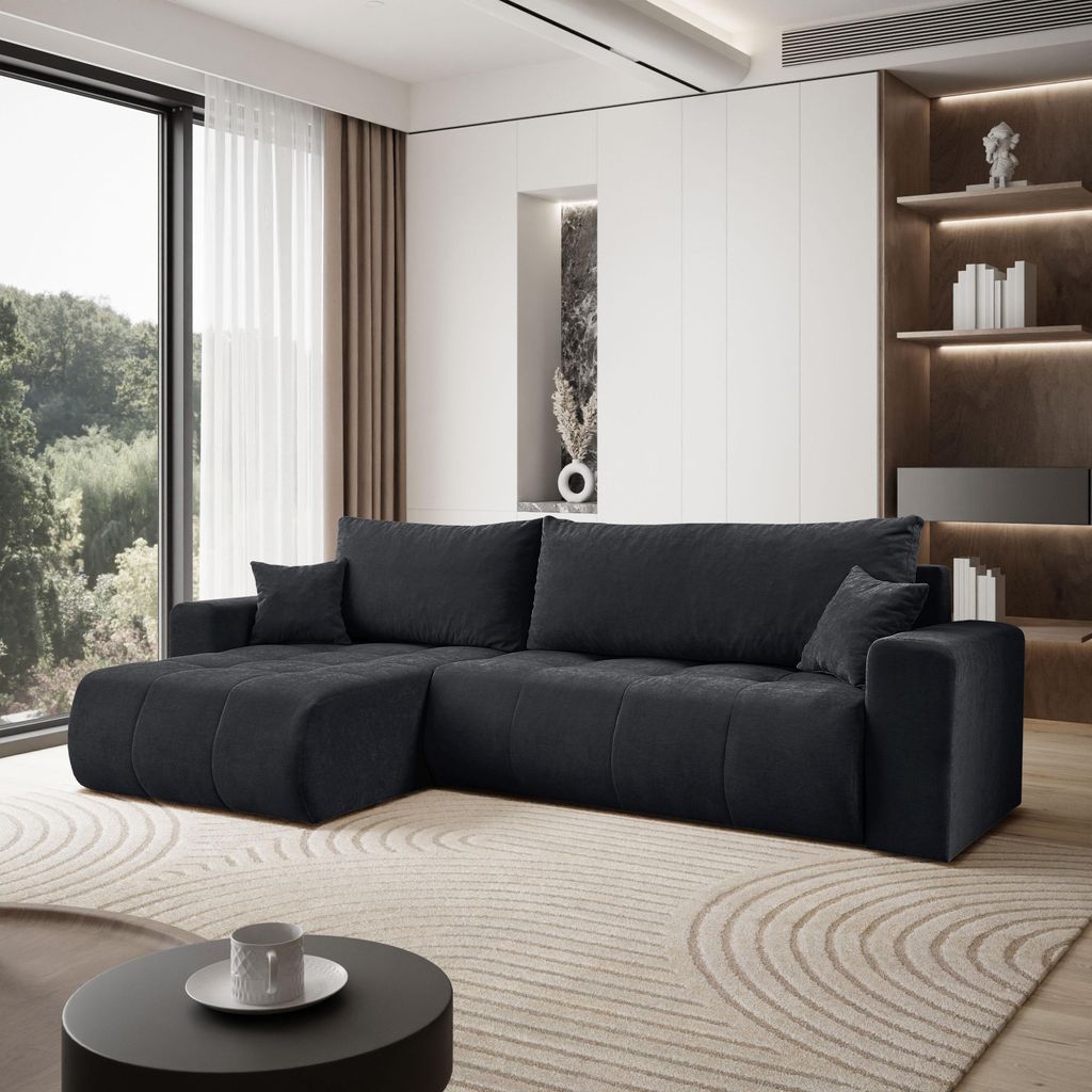 Ecksofa CLOUD mit Schlaffunktion und Bettkasten, Wind 99