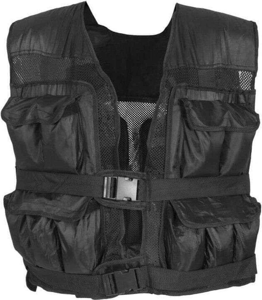 Gewichtsweste Schwarz 20 kg inkl. herausnehmbare Gewichte Calisthenics Training
