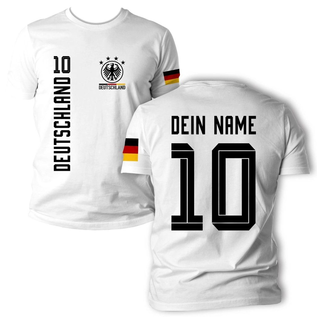 WM 2026 Fußball Fan Shirt Herren Damen Unisex T-Shirt – Weltmeisterschaft Jersey – Geschenk Fußball Fans – Weiß mit Ärmeldruck – Größ...