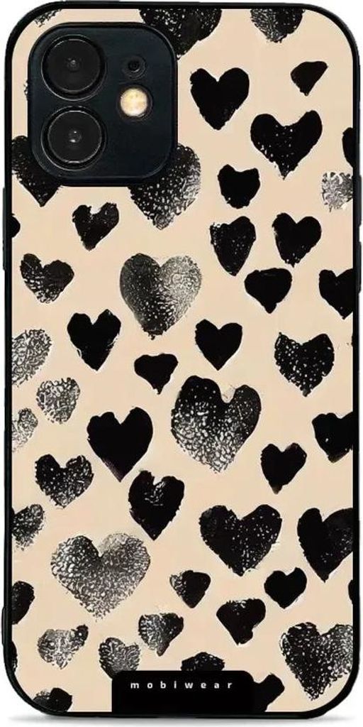 Handyhülle für iPhone 12 Mini, Mobiwear Glossy Case, Beige Liebe