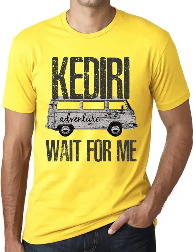 Herren Grafik T-Shirt Abenteuer warten auf mich in Kediri – Adventure Wait For Me In Kediri – Öko-Verantwortlich Vintage Jahrgang Kurzarm Lustige
